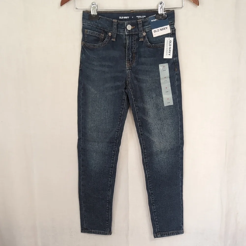 Old Navy Original Taper Jeans Medium Dark Wash Size Boy's 7 NWT